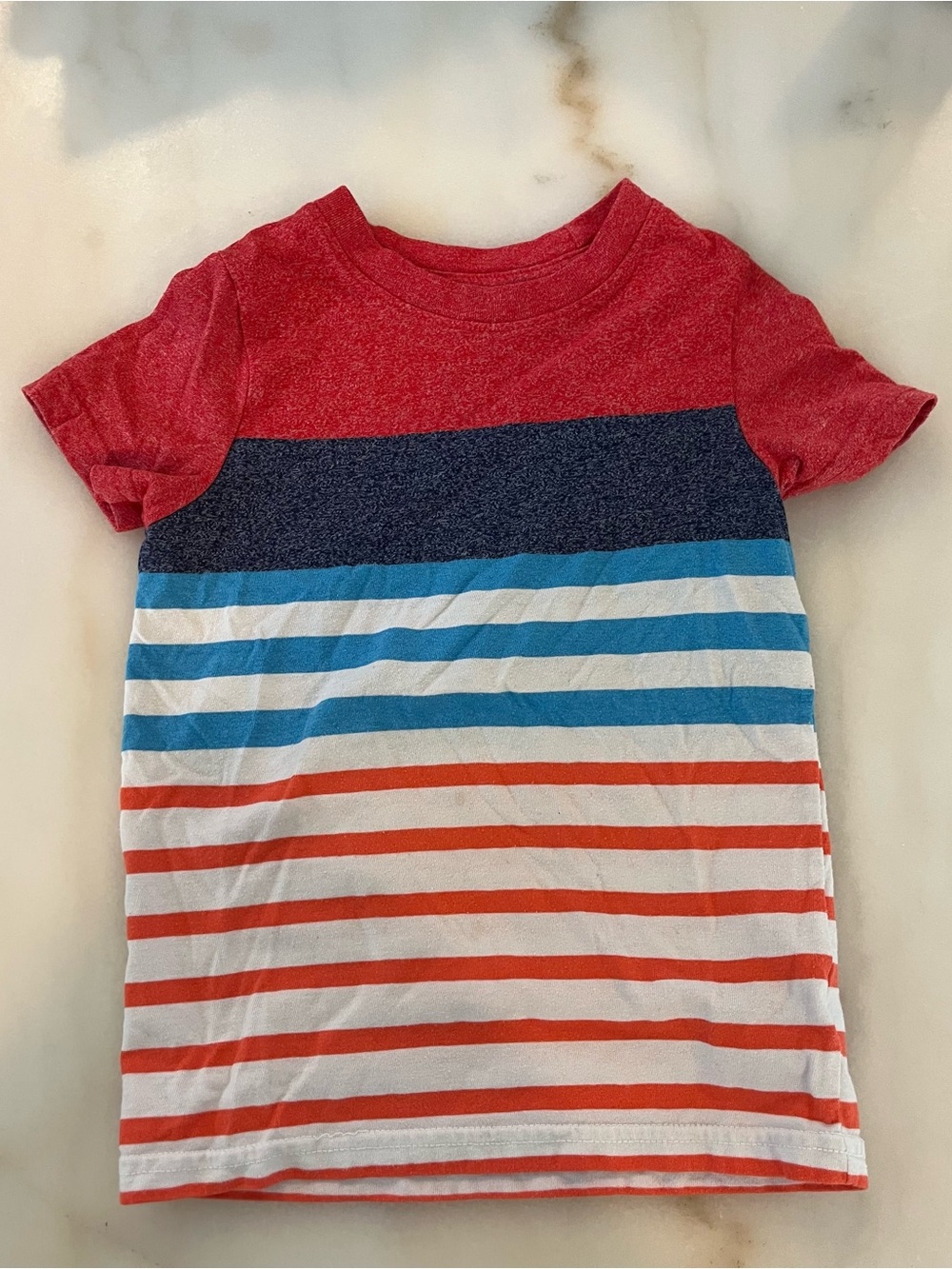 Kids Short-Sleeve Red & Blue Striped Tee